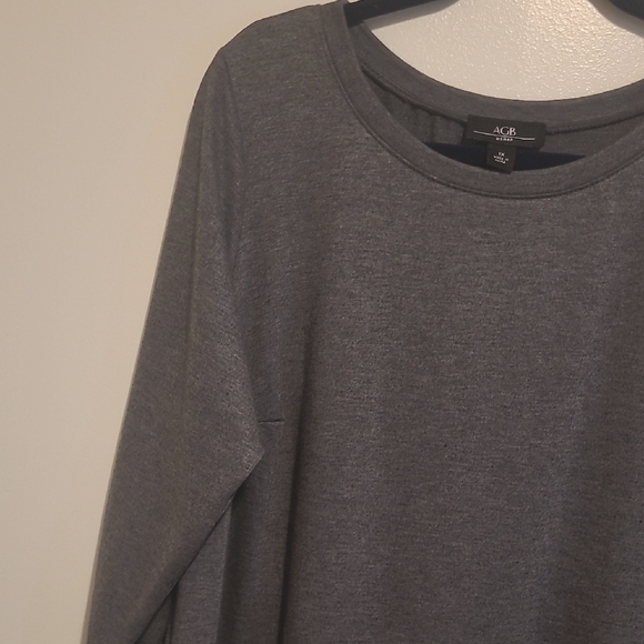 AGB Charcoal Pullover with Plaid Ruffle Hem - Picture 6 of 11